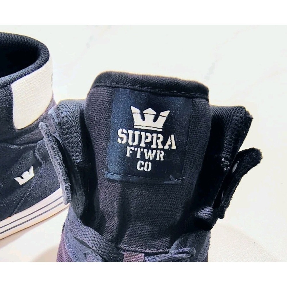 Supra Mens Vaider Skate Shoes Sneakers High Top Navy Suede Canvas 8.5 - Picture 6 of 10